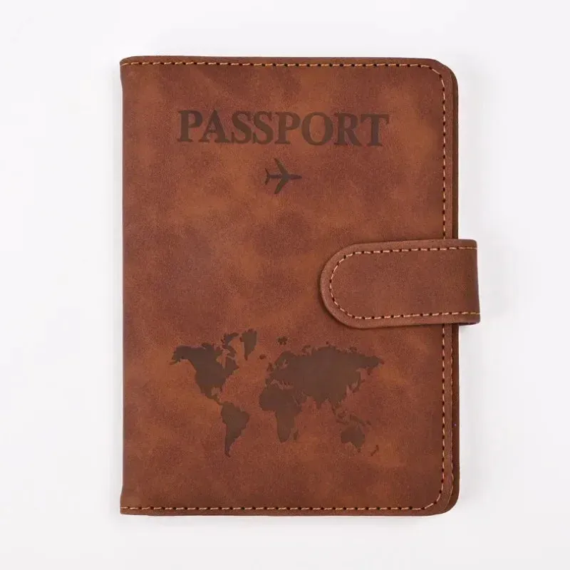 Vintage PU Leather Passport Holder – Travel Wallet & Document Organizer
