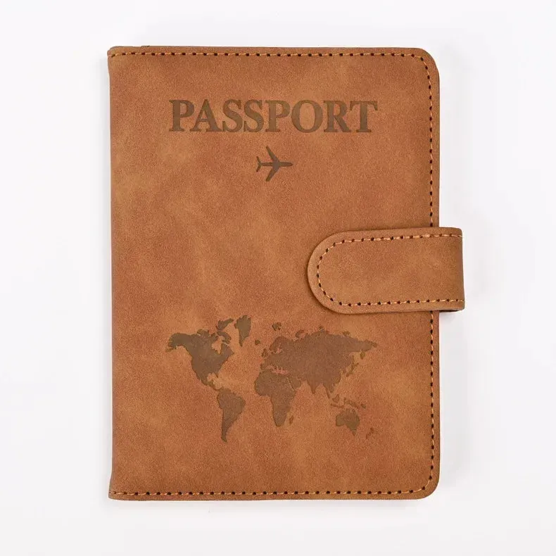 Vintage PU Leather Passport Holder – Travel Wallet & Document Organizer