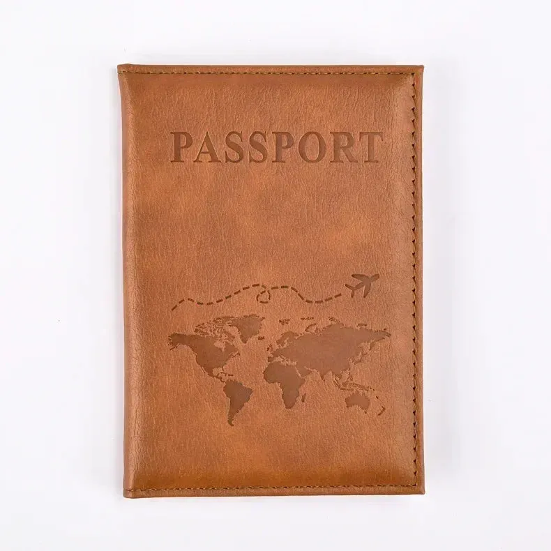 Vintage PU Leather Passport Holder – Travel Wallet & Document Organizer