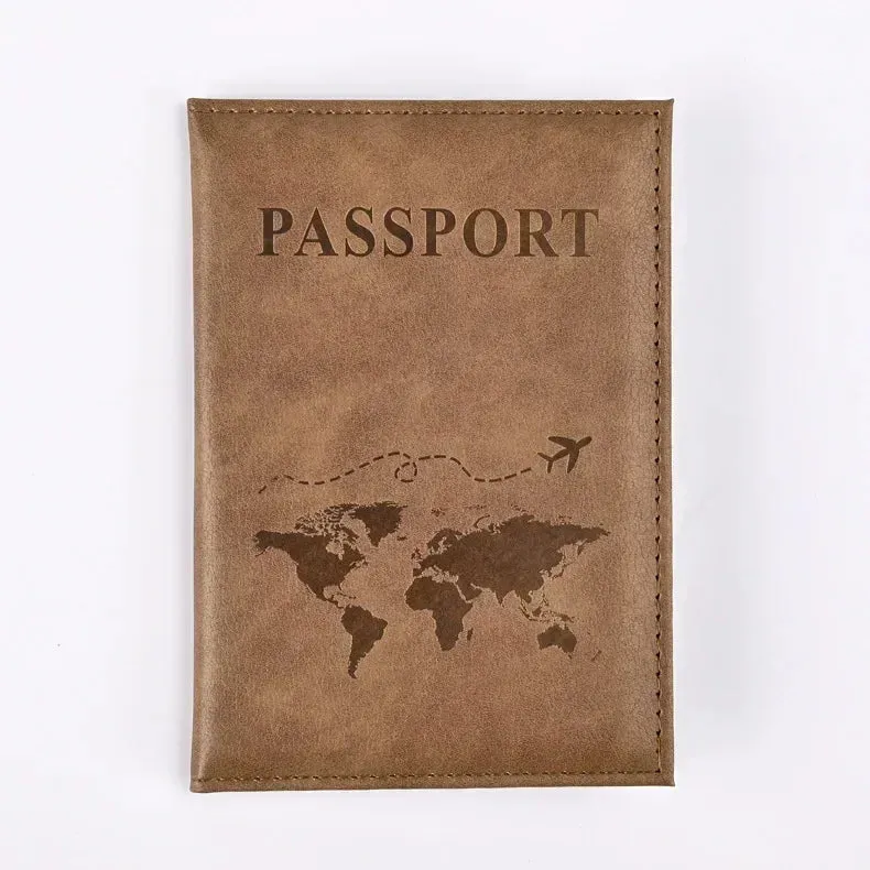 Vintage PU Leather Passport Holder – Travel Wallet & Document Organizer