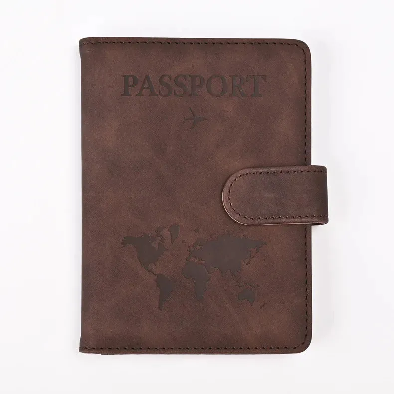 Vintage PU Leather Passport Holder – Travel Wallet & Document Organizer