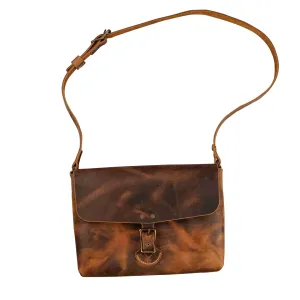 Vintage rustic town leather messenger shoulder bag with adjustable strap,Leather mens stachel bag Medium Size V03-LBKXB
