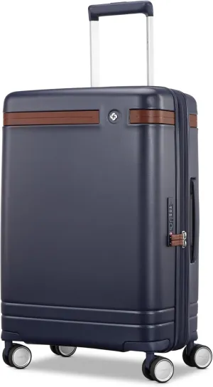 Virtuosa Hardside 21 Inch Carry On Luggage - Airline Approved with 360° Spinner Wheels, RightHeight™ Adjustable Handle - Zippered WetPak™ - TSA Lock - Expandable Light Polycarbonate Shell - Navy