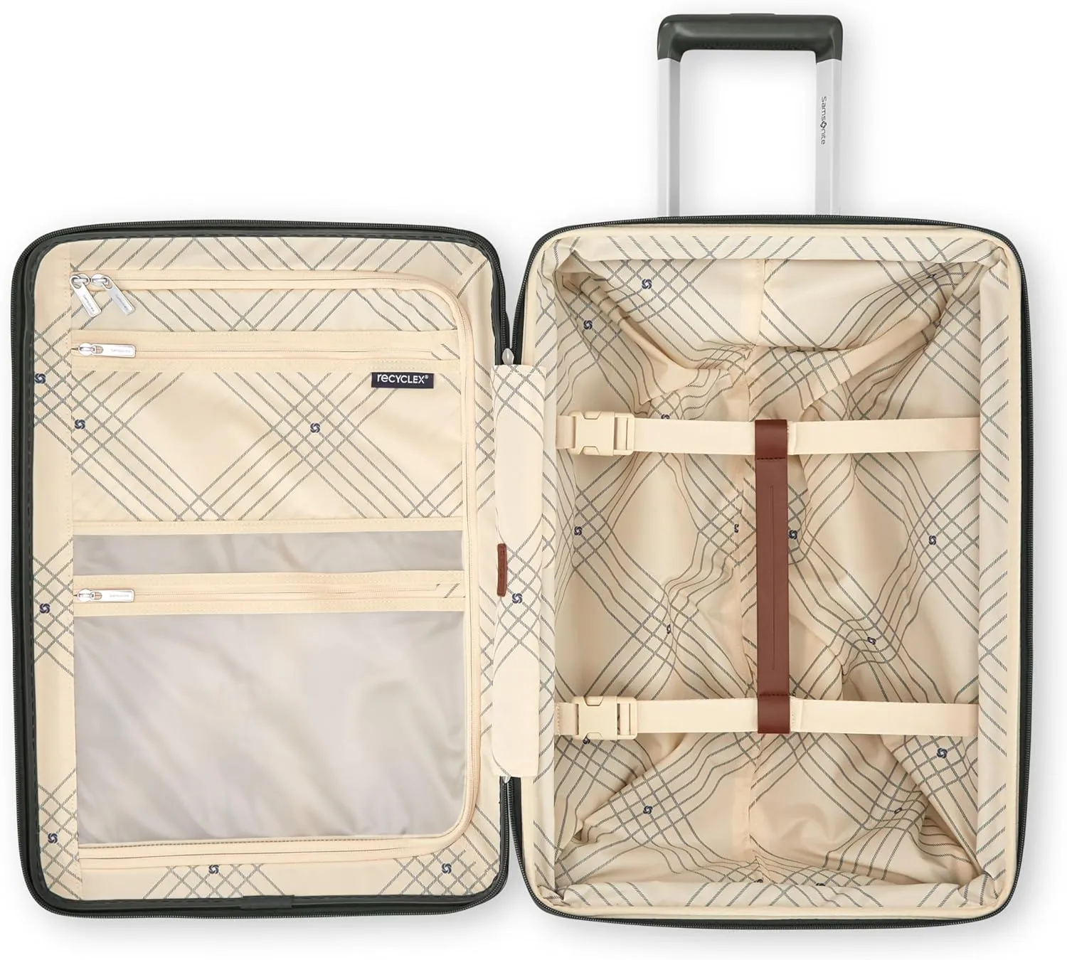 Virtuosa Hardside 21 Inch Carry On Luggage - Airline Approved with 360° Spinner Wheels, RightHeight™ Adjustable Handle - Zippered WetPak™ - TSA Lock - Expandable Light Polycarbonate Shell - Pine Green
