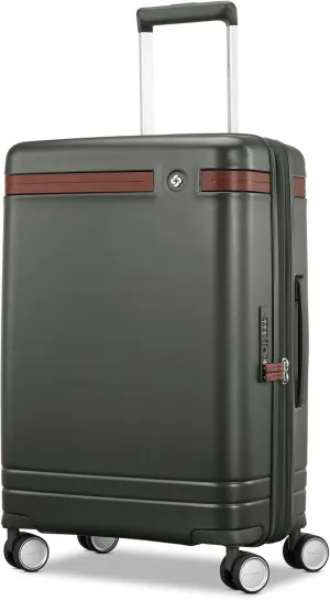 Virtuosa Hardside 21 Inch Carry On Luggage - Airline Approved with 360° Spinner Wheels, RightHeight™ Adjustable Handle - Zippered WetPak™ - TSA Lock - Expandable Light Polycarbonate Shell - Pine Green