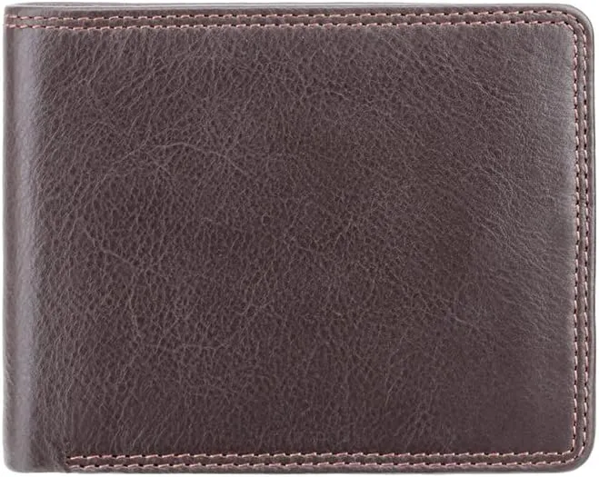 Visconti Heritage-7 Bifold Mens Soft Thin Leather Wallet (Brown)