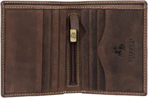 Visconti Hunter 705 Distressed Leather Slim Bifold Card Holder Wallet (Oil Brown)