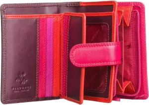Visconti RB40 Multi Colored Small Soft Leather Ladies Wallet & Purse (Plum Multi)