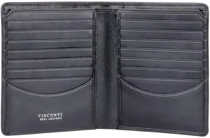 Visconti Tuscany 49 Secure RFID Blocking Genuine Leather Card Holder Wallet (Black)