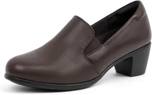 VJH confort Women’s Heeled Shoes, Comfortable Elastic Low Block Chunky Heels Pumps