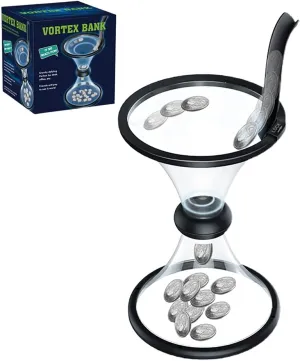 Vortex Money Bank, Creative Defy Gravity Piggy Bank Funnel Shape Coin Bank Spiral Twirl Circling Saving Pot