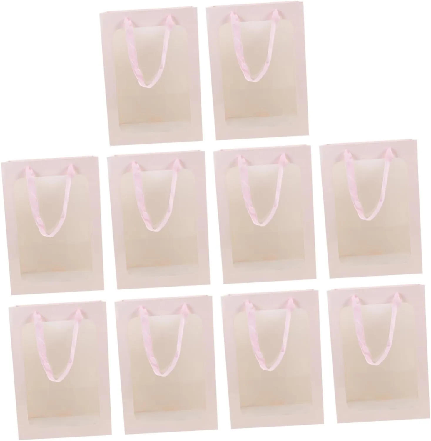 VOSAREA Elegant Flower Bouquet Window Bag Paper Tote Handle Multipurpose Bag for Valentines Day Celebrati