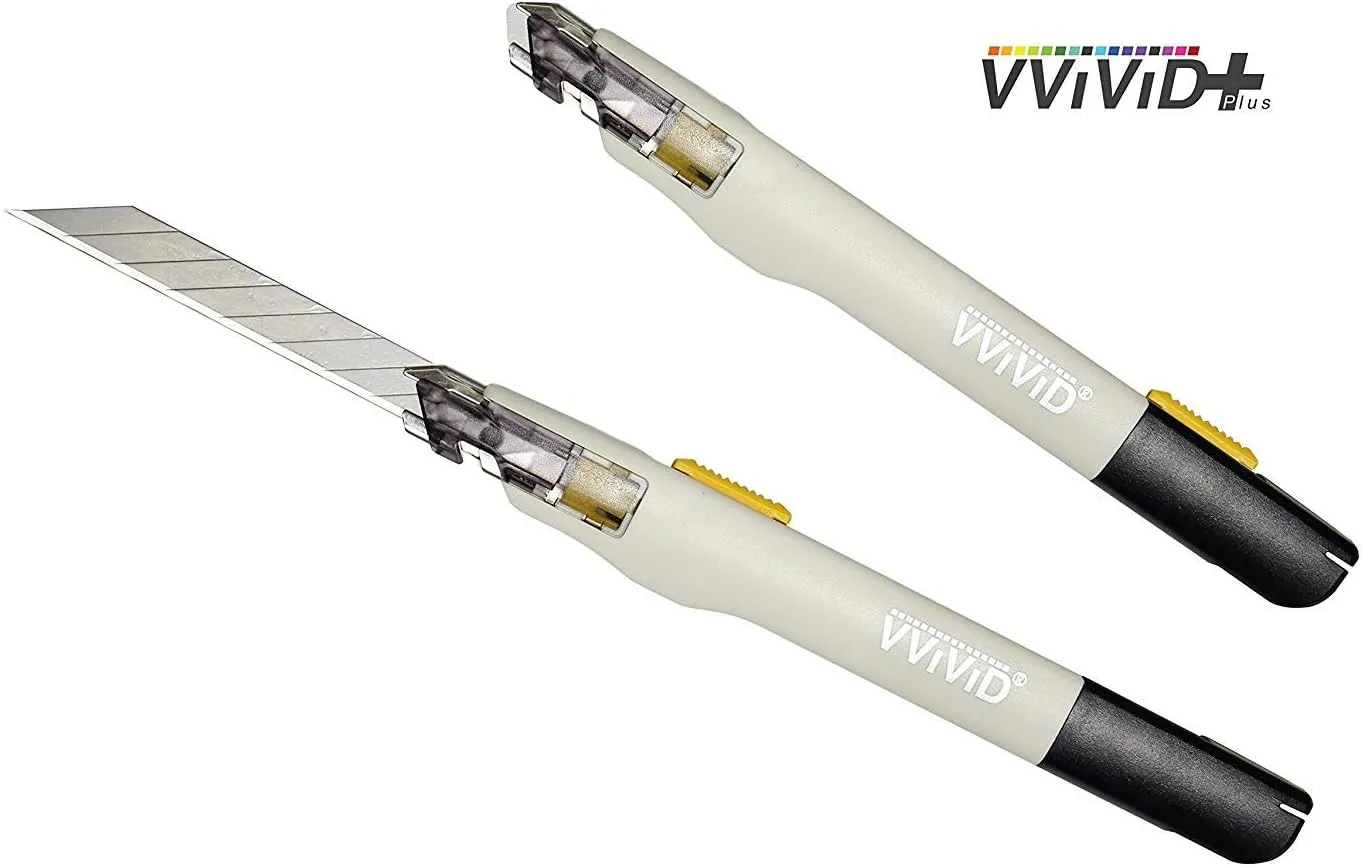 VViViD Premium Retractable Precision Balanced Multi-Use Utility Cutting Knife for Automotive Vinyl Wraps (10 Pack)
