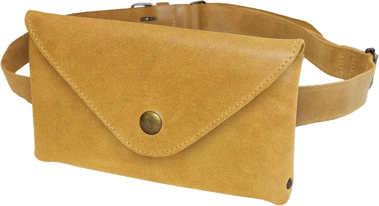 Waist Pouch Handmade from Suede Leather - Fanny Pack, Purse, Phone Holder Cable Case, Easy Travel for Digital Nomads :: Old Tobacco