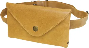 Waist Pouch Handmade from Suede Leather - Fanny Pack, Purse, Phone Holder Cable Case, Easy Travel for Digital Nomads :: Old Tobacco