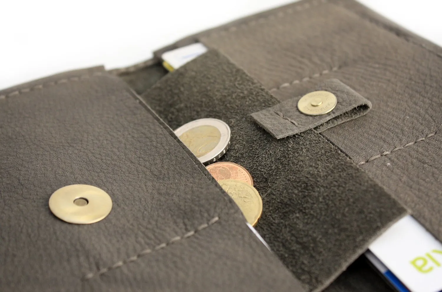 Wallet Cris, leather wallet color grey leather wallet for women with fringe. Cris LEATHER WALLET