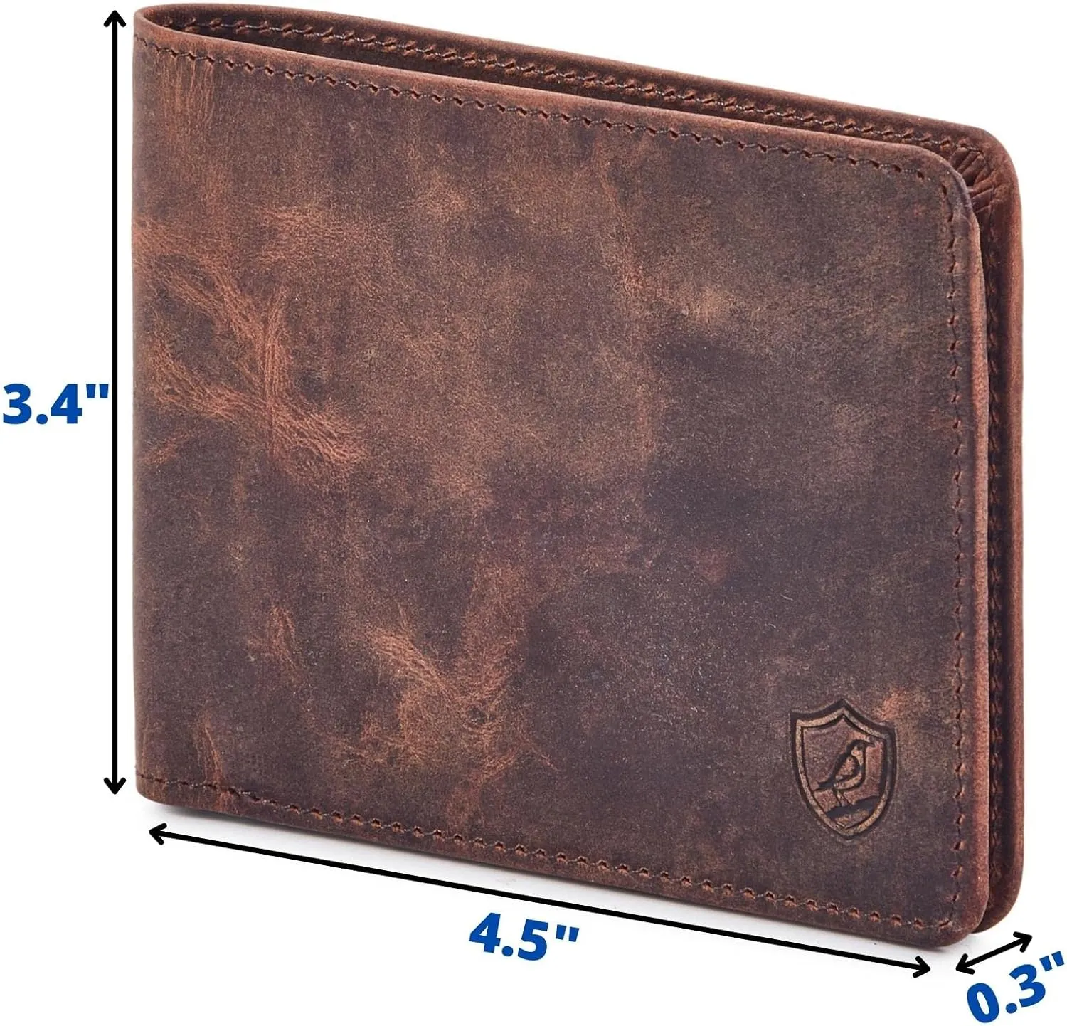 Wallet for Men Bifold Real Leather RFID Blocking Front Pocket Ultra Slim & Thin Stylish Minimalist with ID Window in Gift Box (Crazy Horse, Cognac)