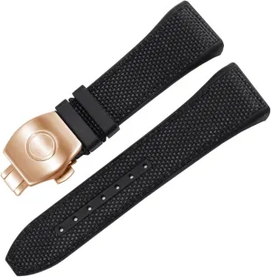 Watch band for Franck Muller V45 Series 28mm Nylon Genuine Leather Silicone Watchband Black Blue Folding Buckle Watch Strap