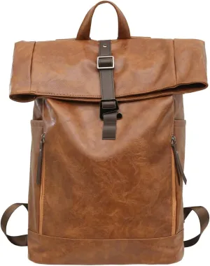 Waterproof backpack, 24-inch foldable large-capacity laptop bag, portable, suitable for leisure travel (Brown)