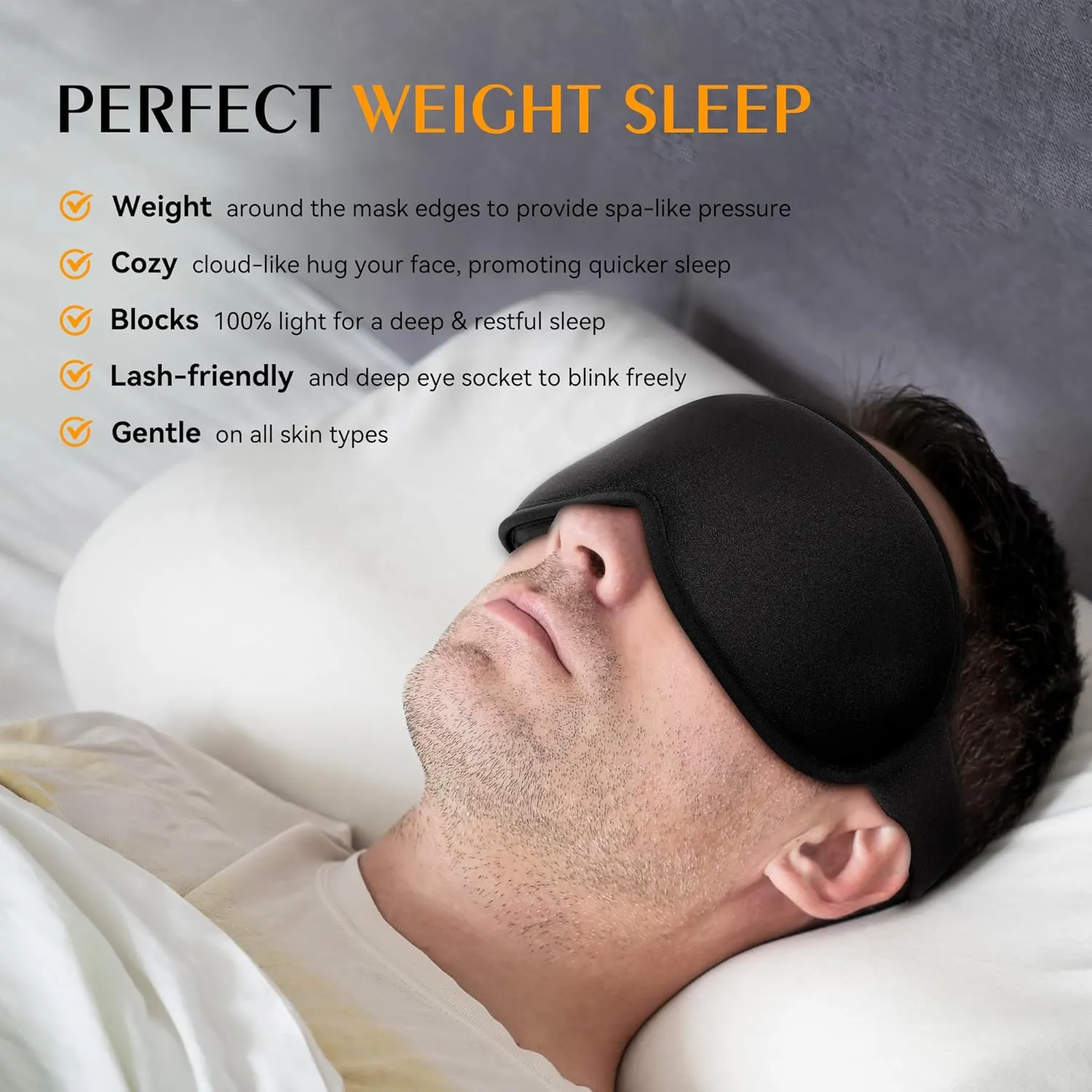 Weighted Eye Mask 2 Pack - 3D Contoured Sleep Masks for Women Men, Blackout Sleeping Eye Mask for Travel, Meditation, Airplane, Memory Foam, Adjustable Strap Pink Black