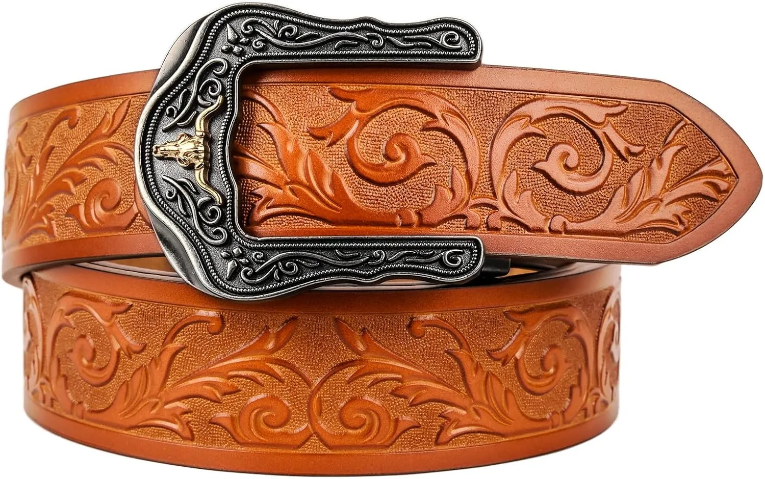 Western Leather Ratchet Belt for Men and Women Classic Design for Casual Wear and Jeans