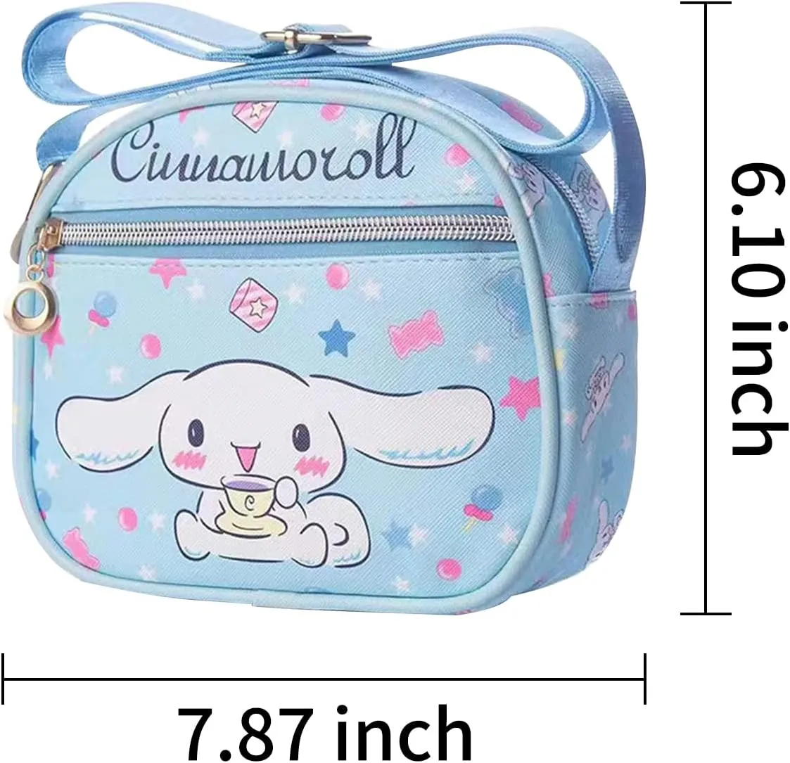 White Dog PU Crossbody Bags Cute Dog Wallet Bags Cell Phone Purse Coin Pouch for Girls Women(2bag cin)