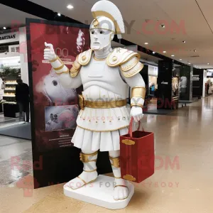 White roman soldier mascot costume character dressed with Shift Dress and Handbags, Large