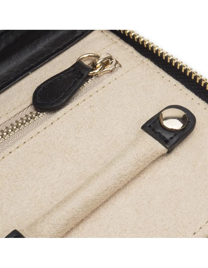 WOLF Marrakesh Travel Case - Black Leather - LusterLoc Lining - Gold Accents