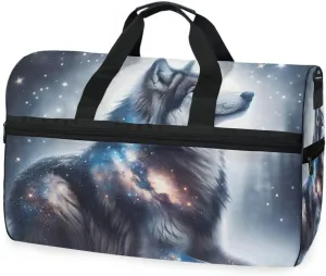 Wolf Snow Travel Duffel Bag Luggage Sports Gym Bags With Shoes Compartment Large Capacity Lightweight Duffle Bag For Men Women