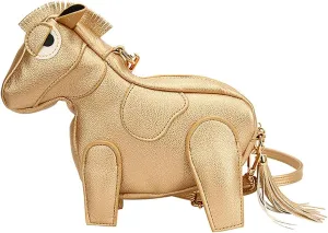 Women Funny Horse Shape Crossbody Bag Cute Animal Shoulder Bag PU Leather Clutch Purse