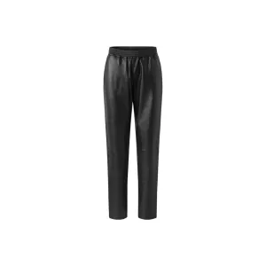 Women leather jogger pants