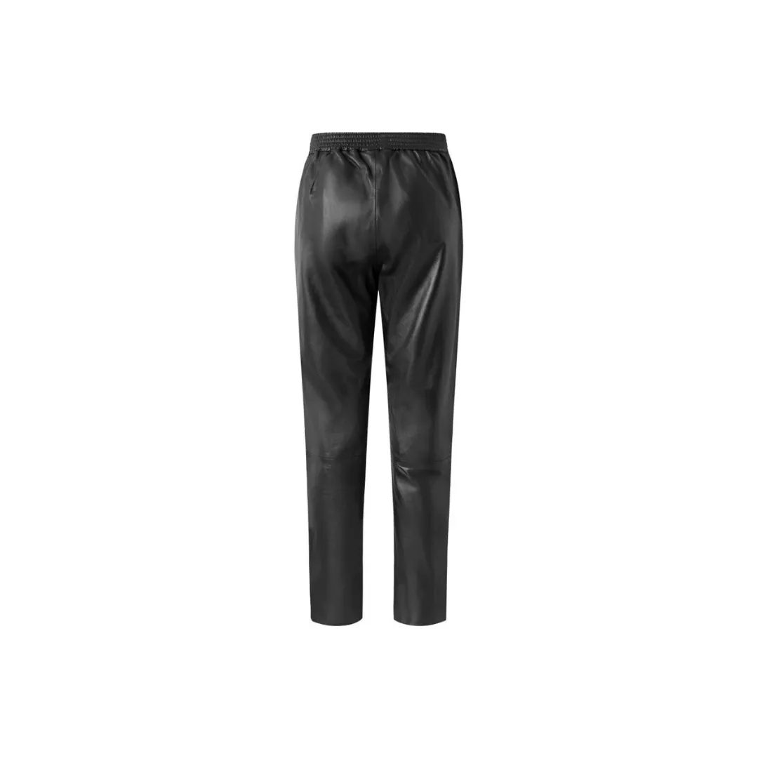 Women leather jogger pants