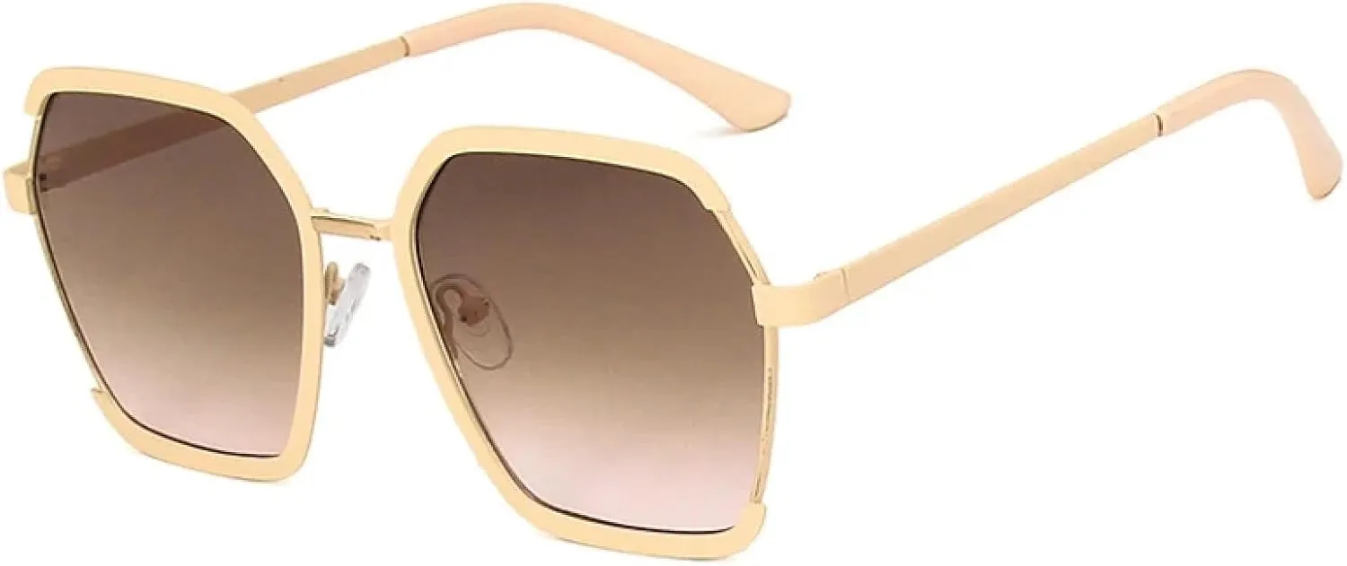 Women Outdoors Big Sunglasses for Men Metal Half Frame Sunglasses Female Shades Travel Eyewear Uv400