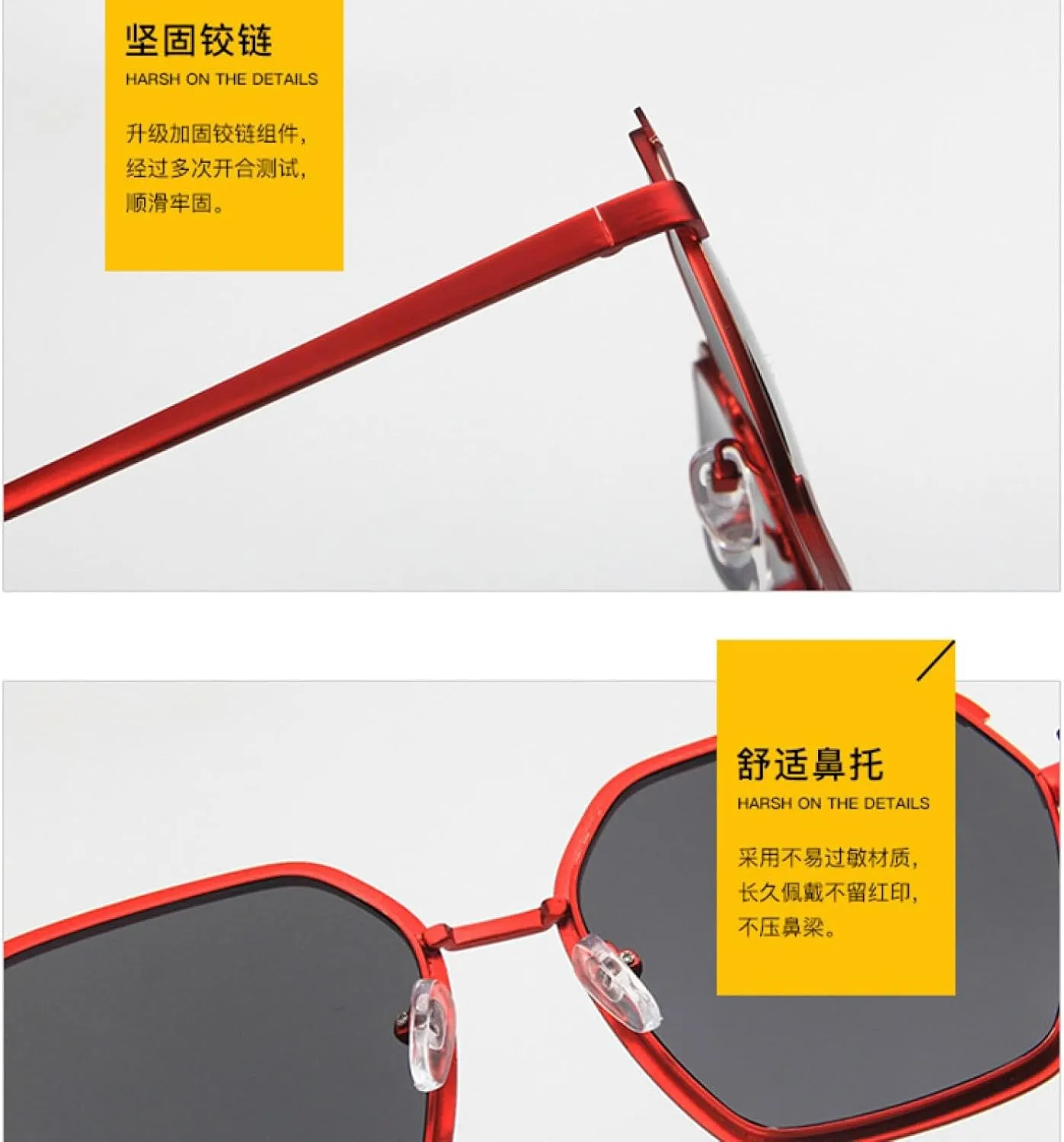 Women Outdoors Big Sunglasses for Men Metal Half Frame Sunglasses Female Shades Travel Eyewear Uv400
