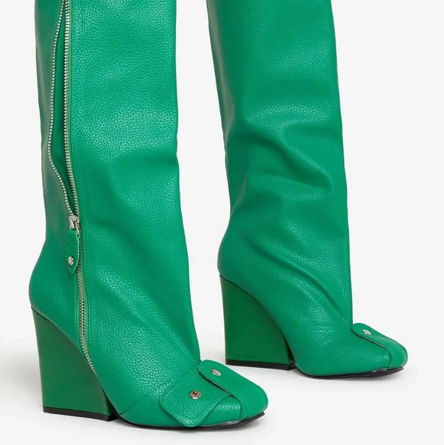 Women Wedge Boots Knee High Fashion Pull On Boots