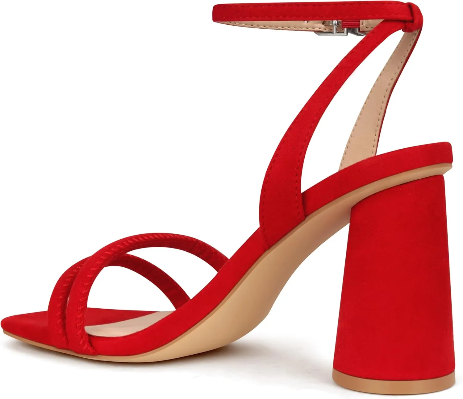 Women's Block High Heels Square Toe Heeled Sandals Ankle Strap Shoes