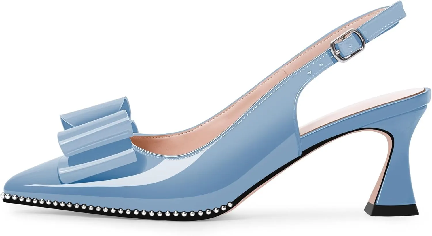 Women's Bow Slingback Kitten Heels Closed Pointed Toe Pumps Dress Shoes