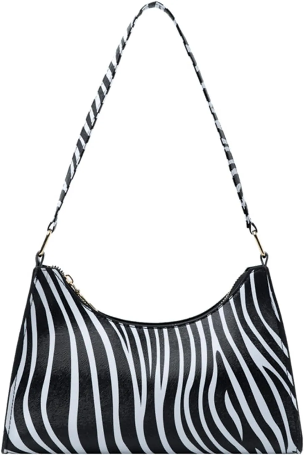 Women's Cow Print Tote Shoulder Bag Small PU Leather Underarm Bag Trendy Handbag Wallet Travel Bag