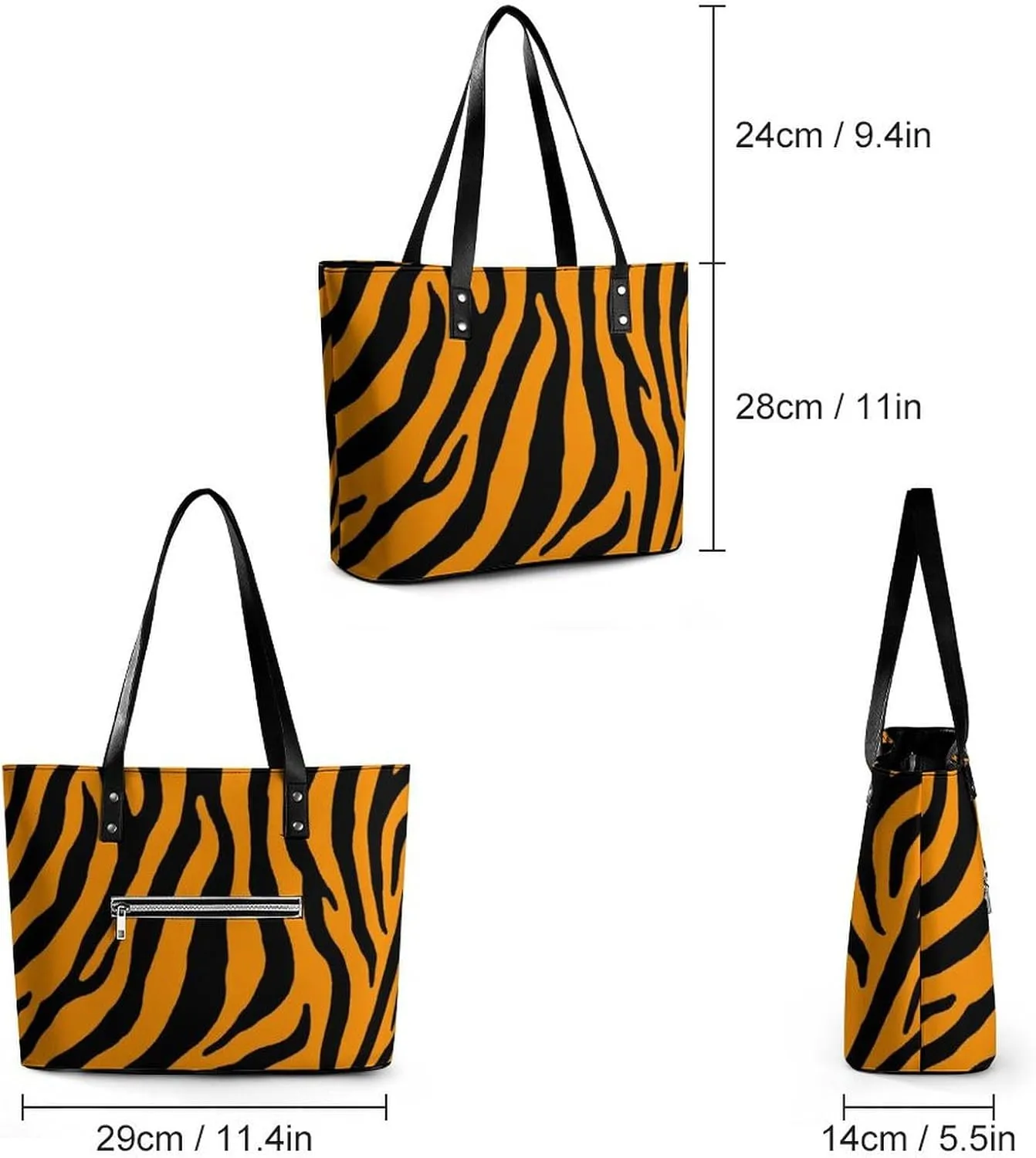 Women's Elegant Leather Handbag Unisex Leather Tote Bag Lightweight Handbag