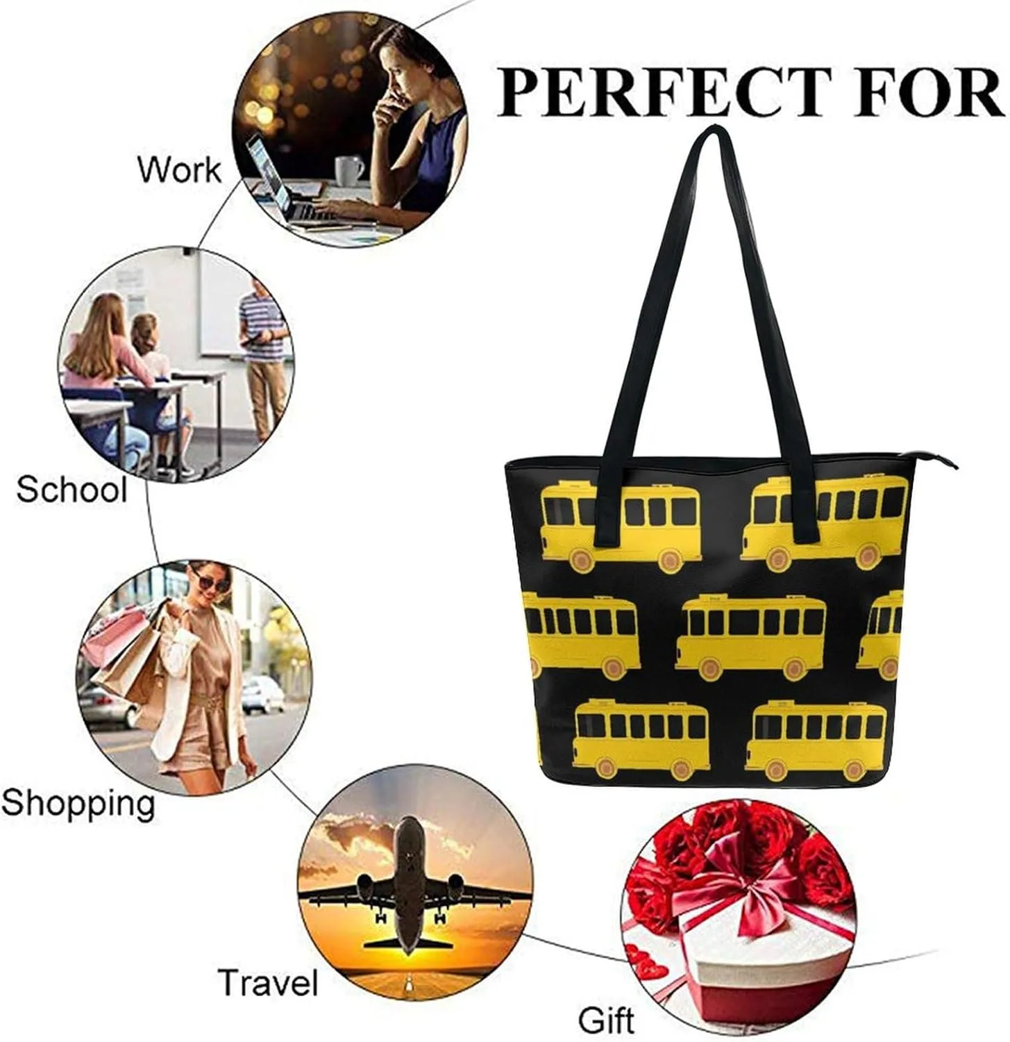 Women's Elegant Leather Handbag Unisex Leather Tote Bag Lightweight Handbag