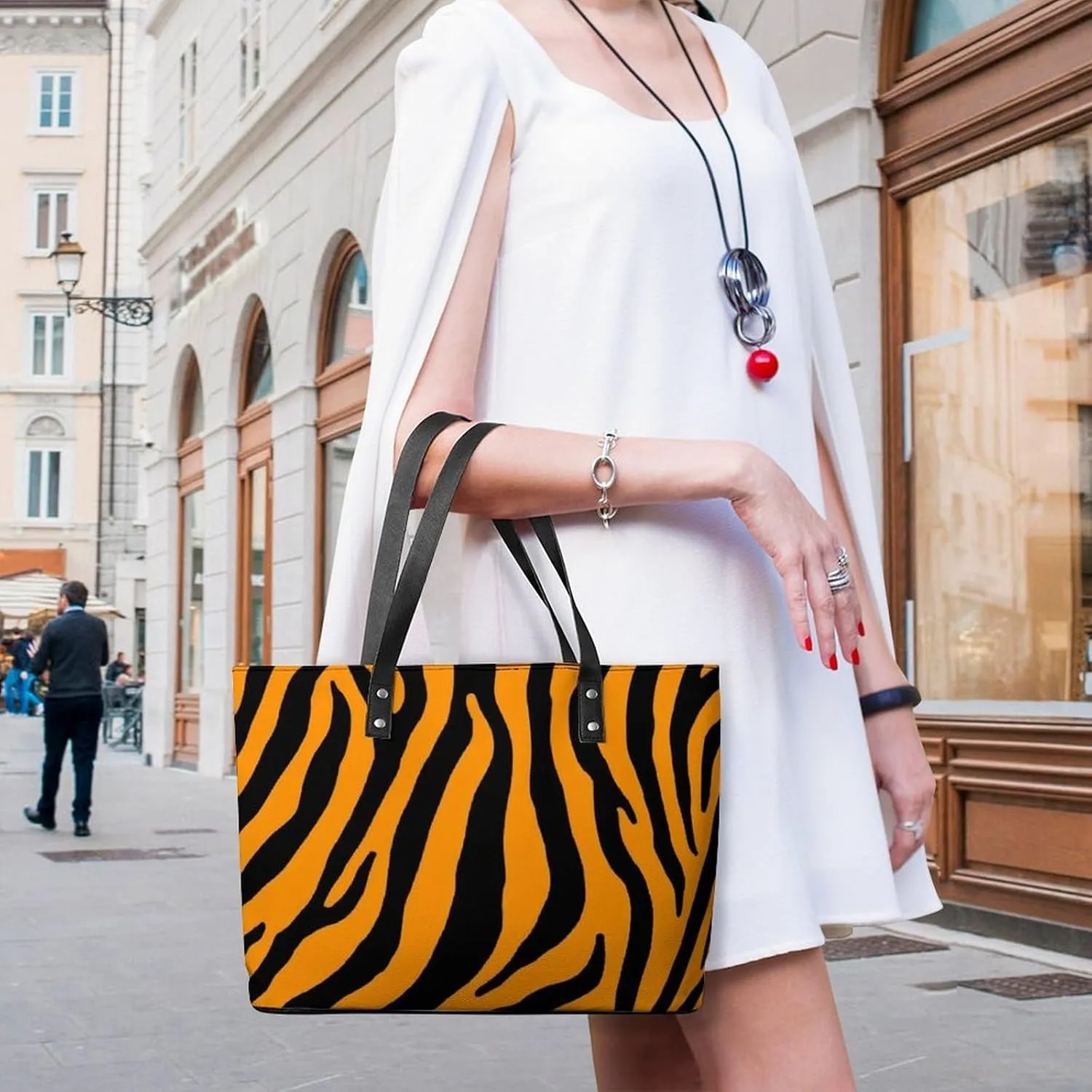 Women's Elegant Leather Handbag Unisex Leather Tote Bag Lightweight Handbag