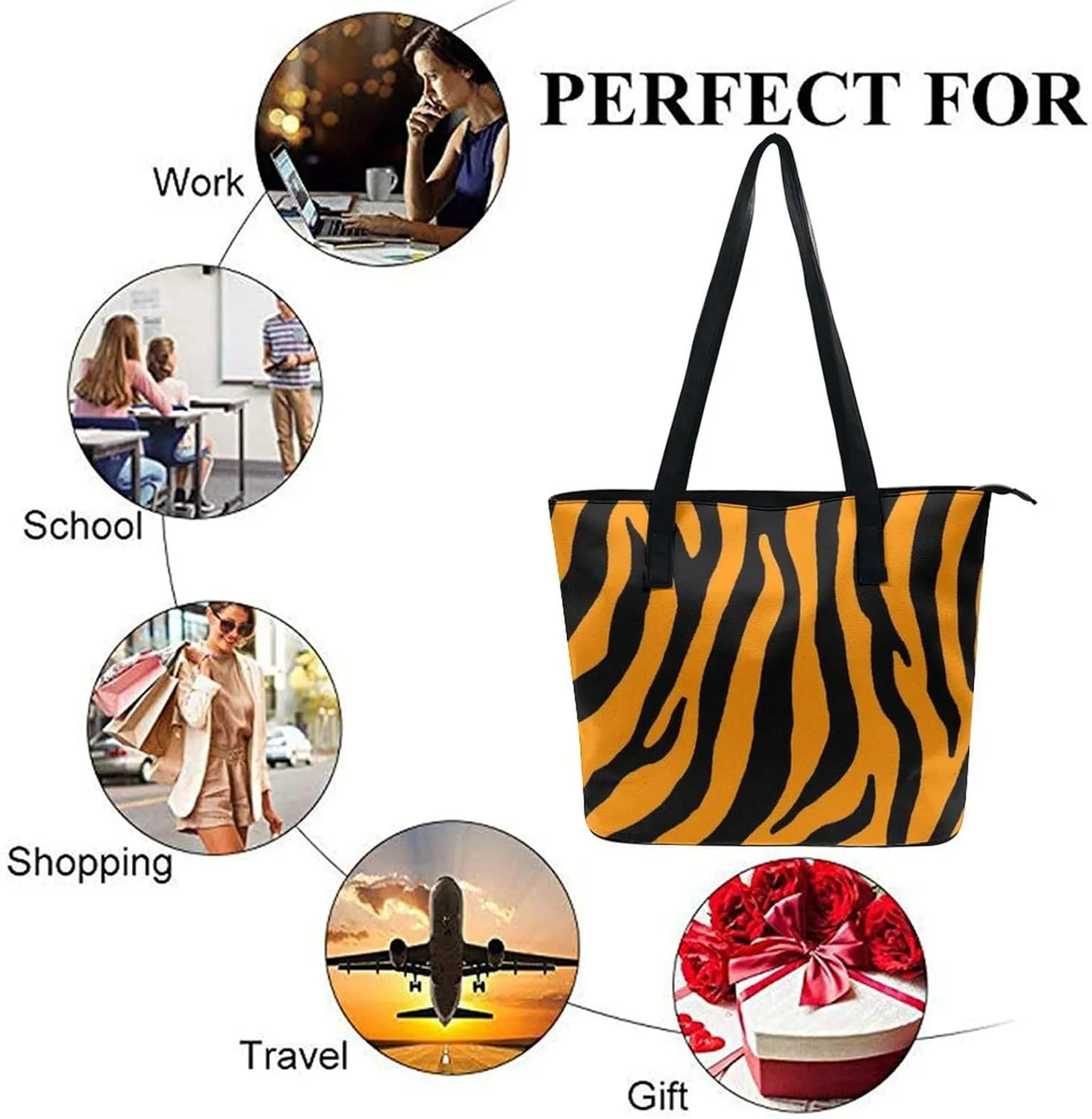 Women's Elegant Leather Handbag Unisex Leather Tote Bag Lightweight Handbag