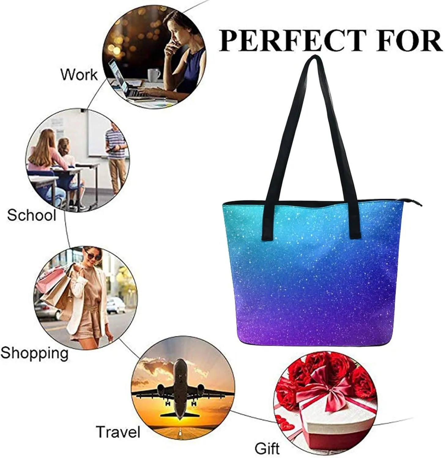 Women's Elegant Leather Handbag Unisex Leather Tote Bag Lightweight Handbag