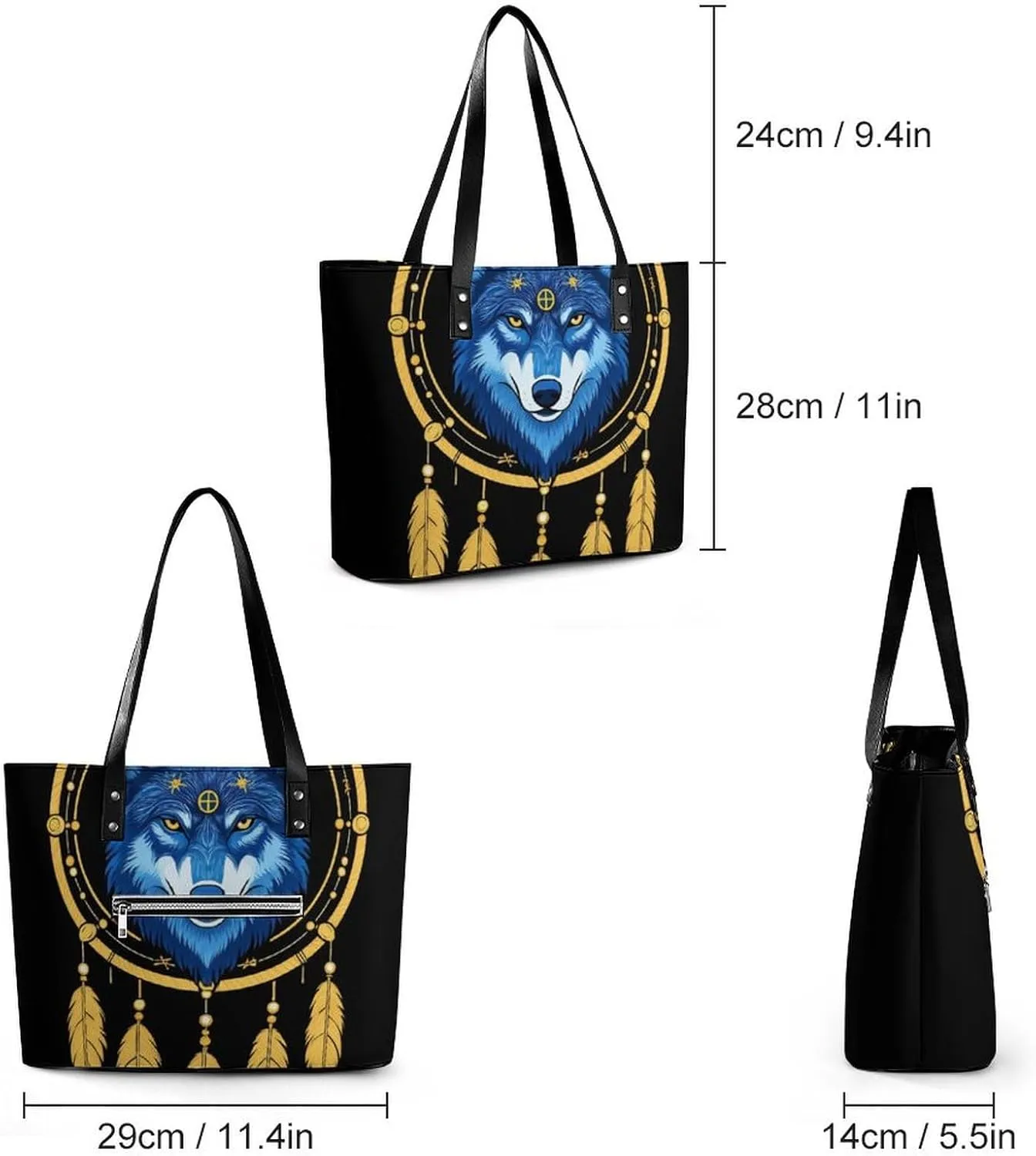 Women's Elegant Leather Handbag Unisex Leather Tote Bag Lightweight Handbag