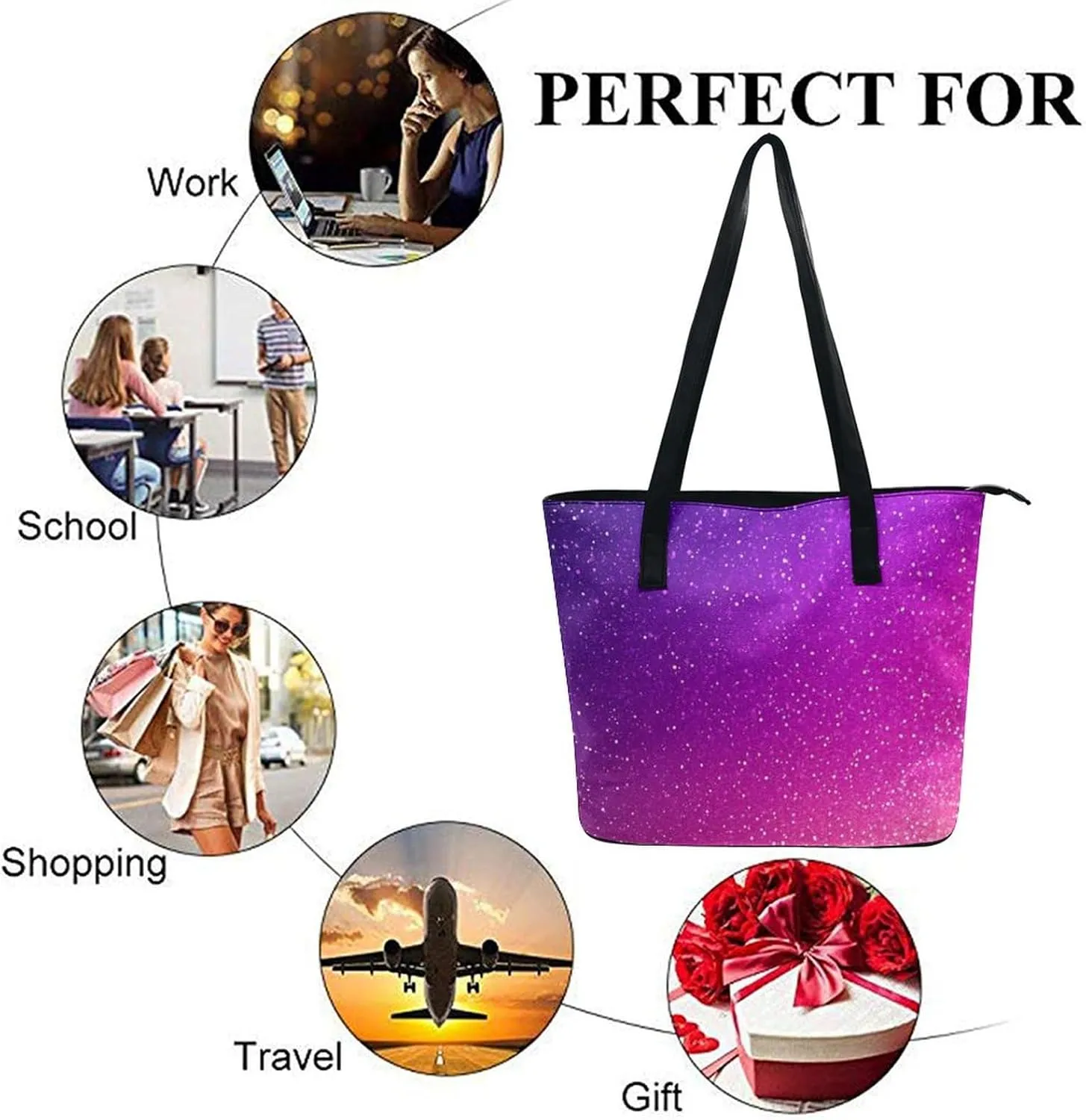 Women's Elegant Leather Handbag Unisex Leather Tote Bag Lightweight Handbag