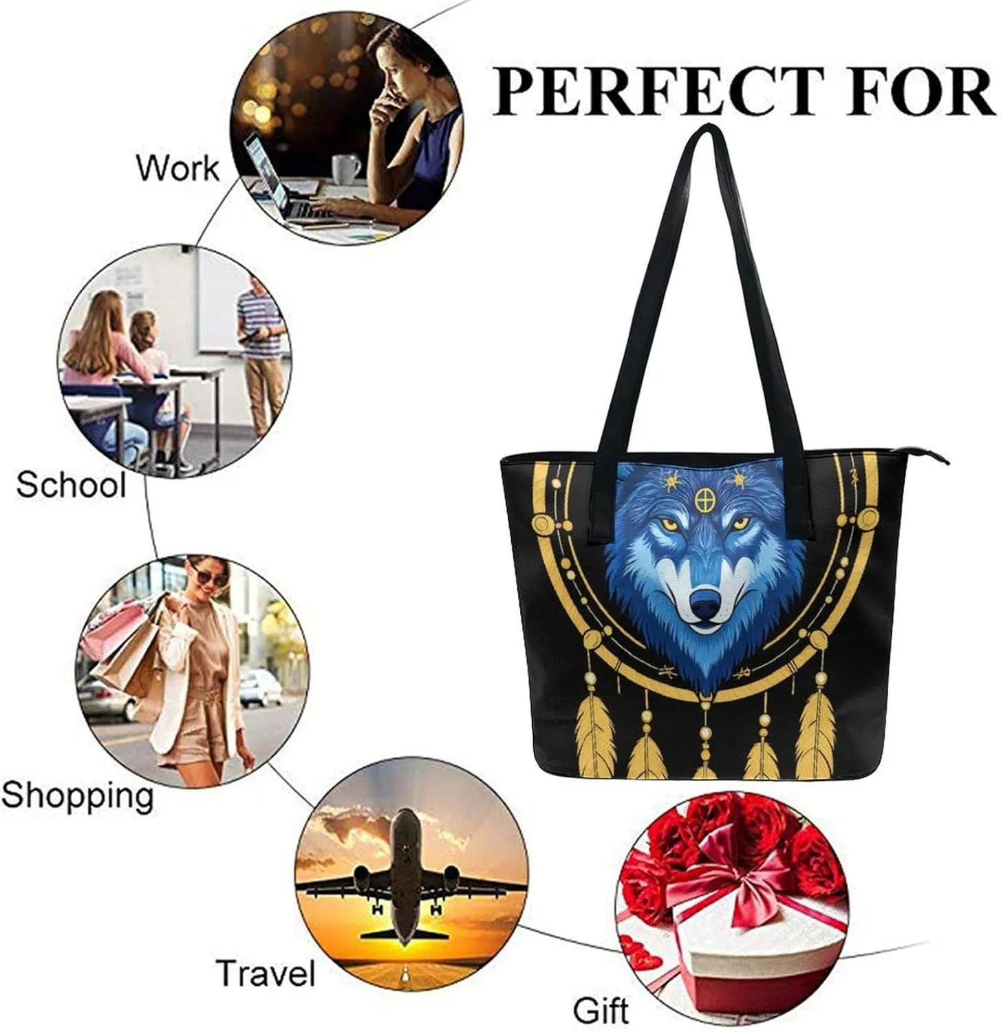 Women's Elegant Leather Handbag Unisex Leather Tote Bag Lightweight Handbag