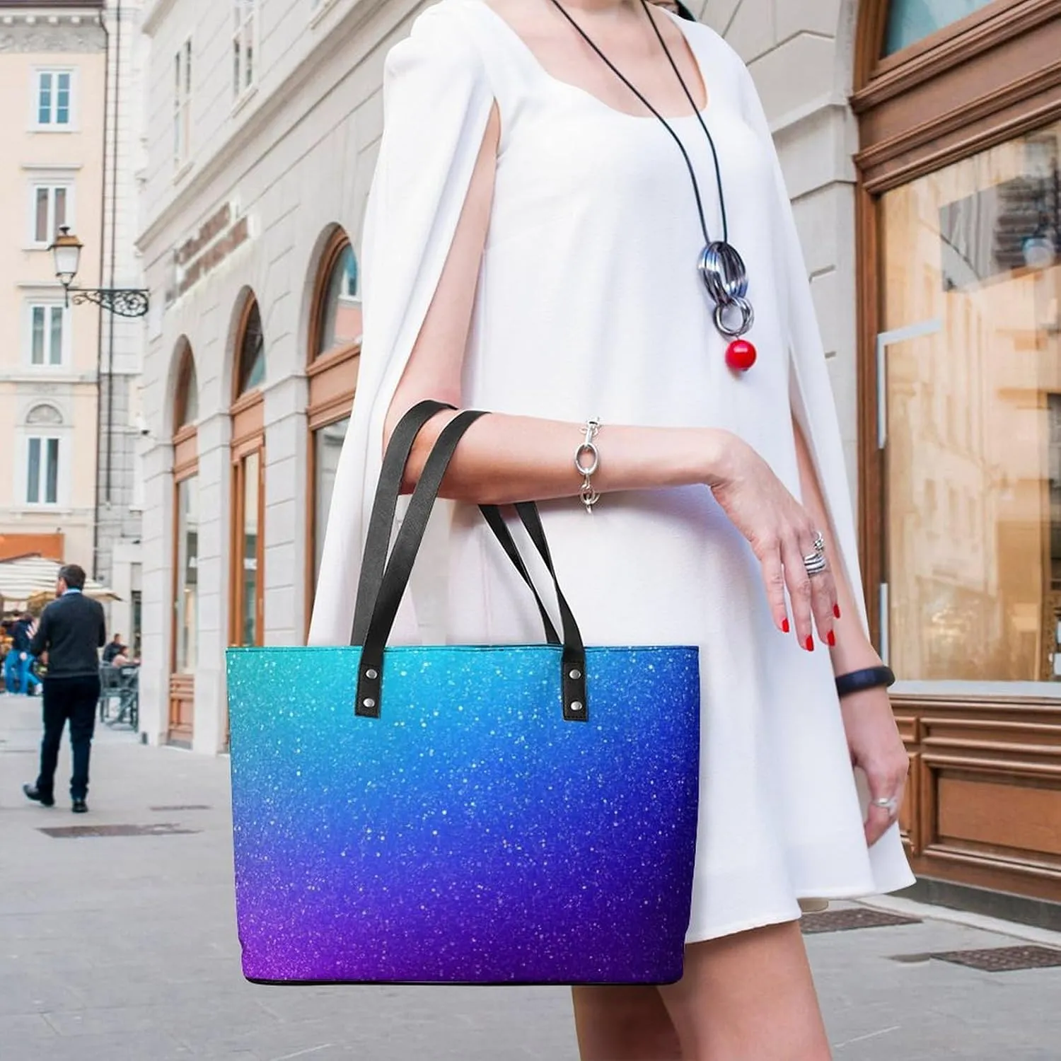Women's Elegant Leather Handbag Unisex Leather Tote Bag Lightweight Handbag