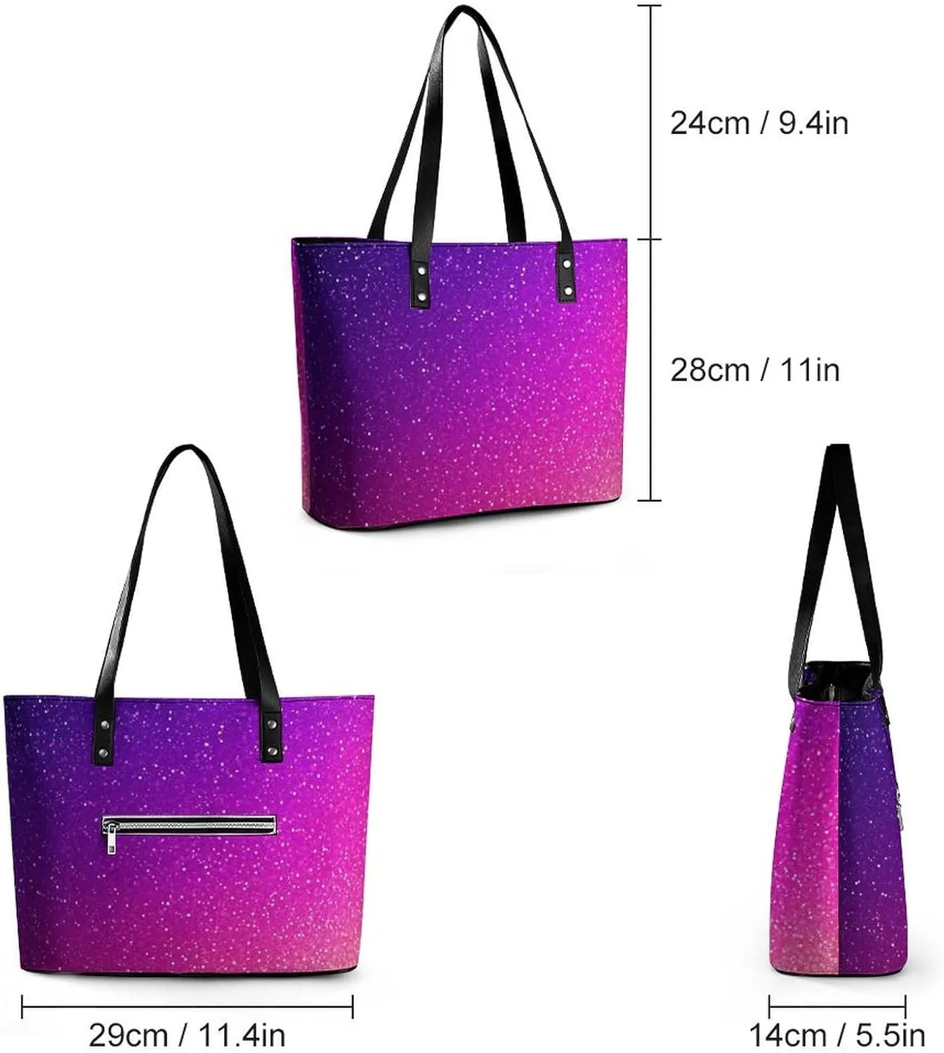 Women's Elegant Leather Handbag Unisex Leather Tote Bag Lightweight Handbag