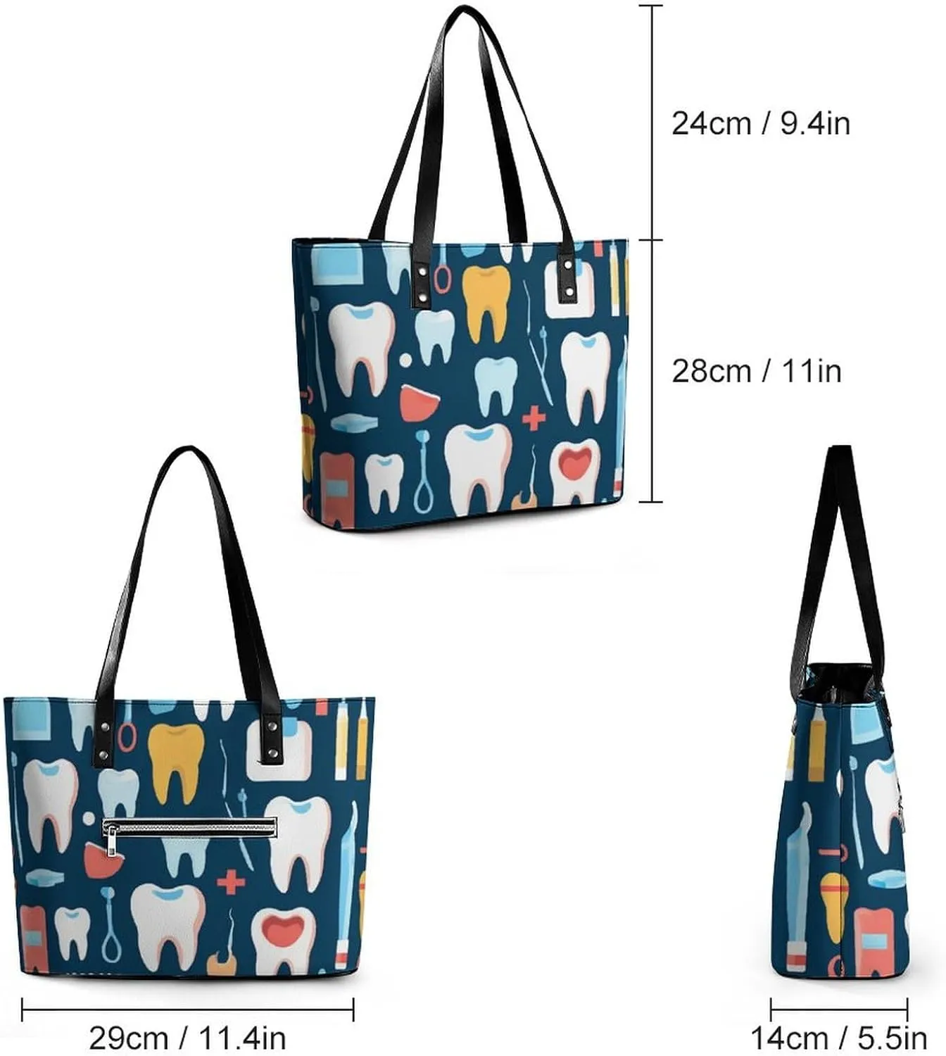 Women's Elegant Leather Handbag Unisex Leather Tote Bag Lightweight Handbag