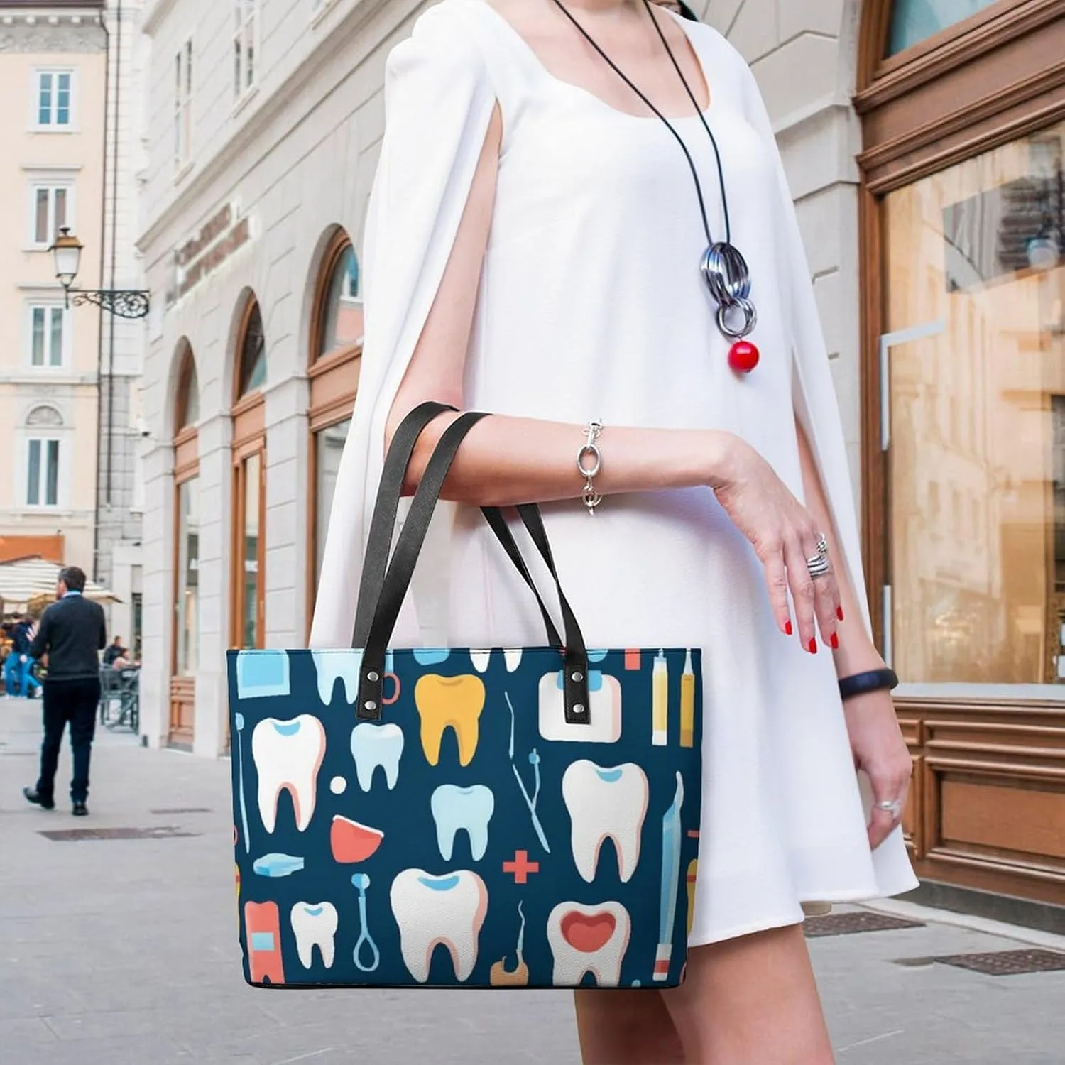 Women's Elegant Leather Handbag Unisex Leather Tote Bag Lightweight Handbag